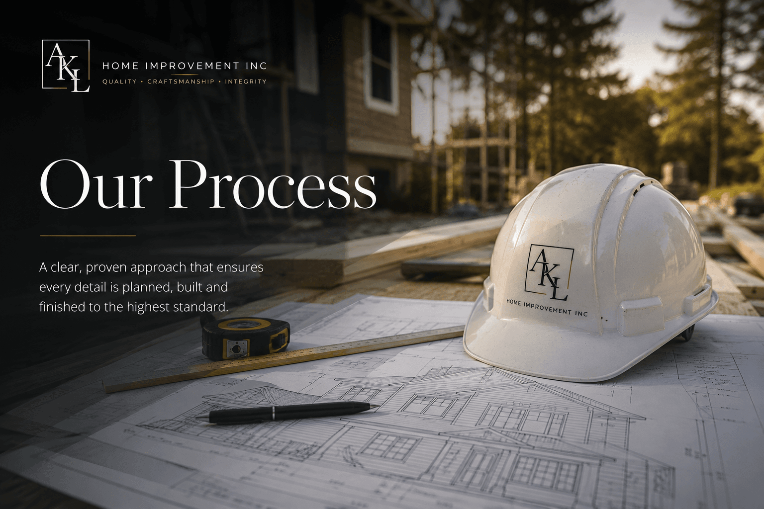 Our Process — AKL Home Improvement. A clear, proven approach that ensures every detail is planned, built and finished to the highest standard.